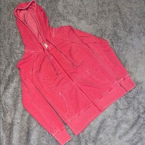 NWT GreenTea Mineral Wash Zip Hoodie – Pink – Size Small